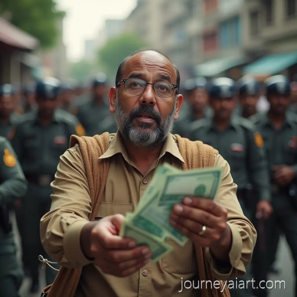 Bengali-Rich-Man-Throwing-Money-to-Police-in-a-ConBengali-rich-man-throwing-moneyfrontational-Scene