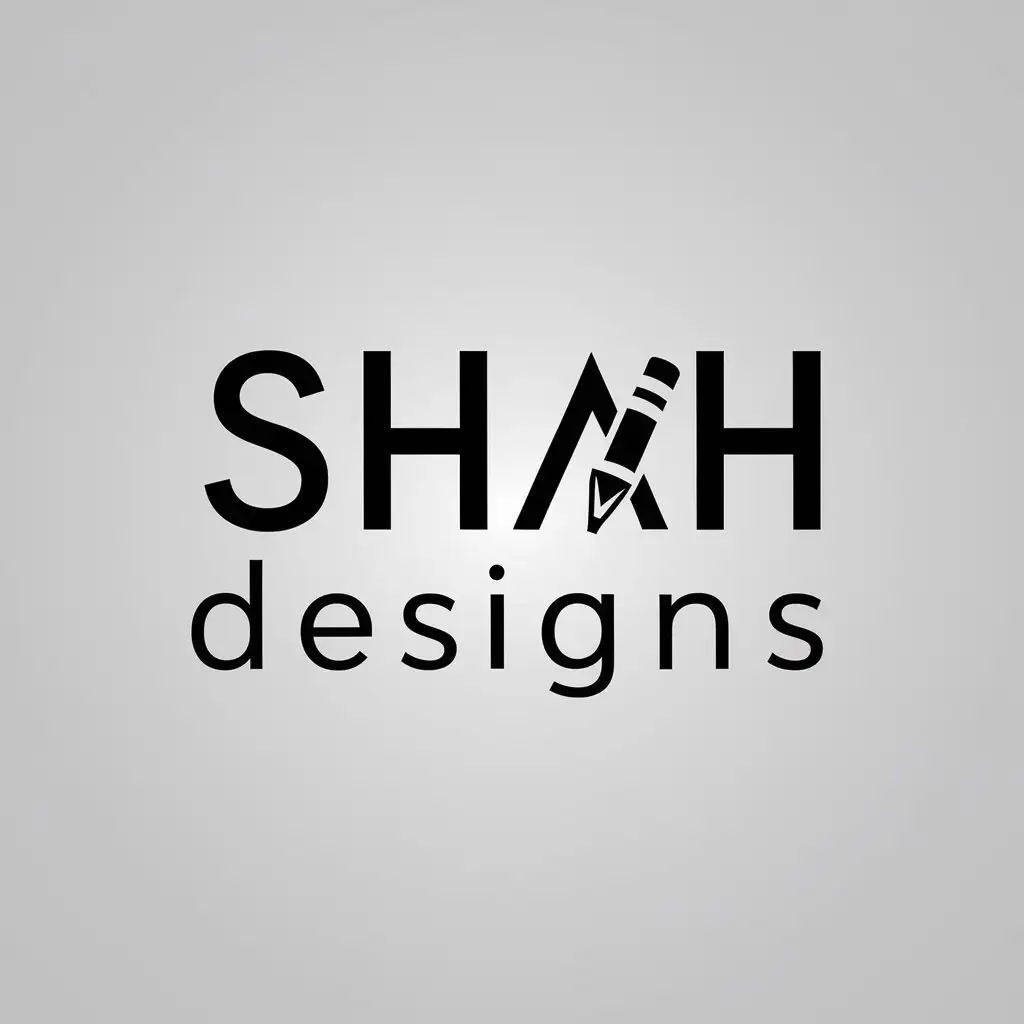 LOGO Design for Shah Designs Minimalistic Vector with Illustrator Design Theme