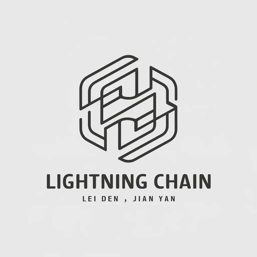 a vector logo design,with the text "lightning chain", main symbol:Lei den, jian yan, yi xian cheng xing,Moderate,be used in Finance industry,clear background