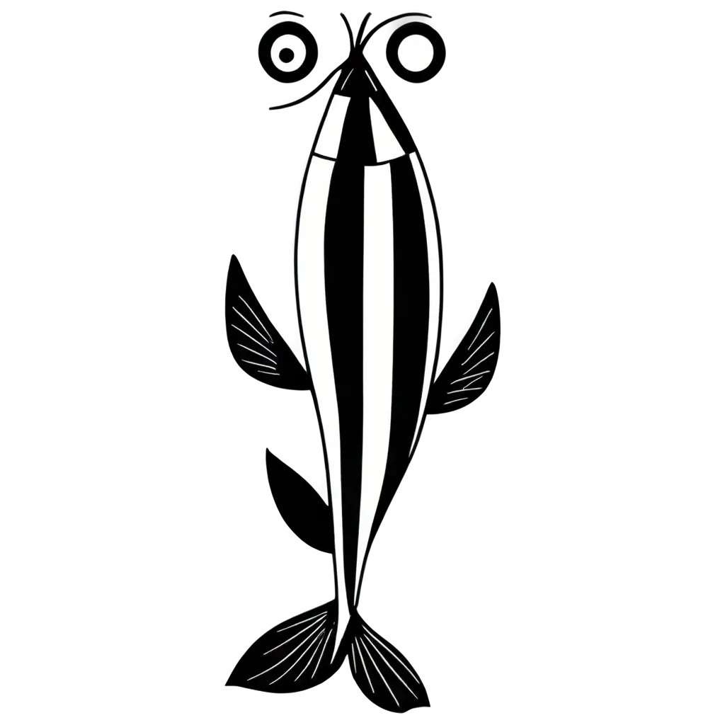 Animated-Style-Black-and-White-Striped-Fish-PNG-Image-for-Coloring