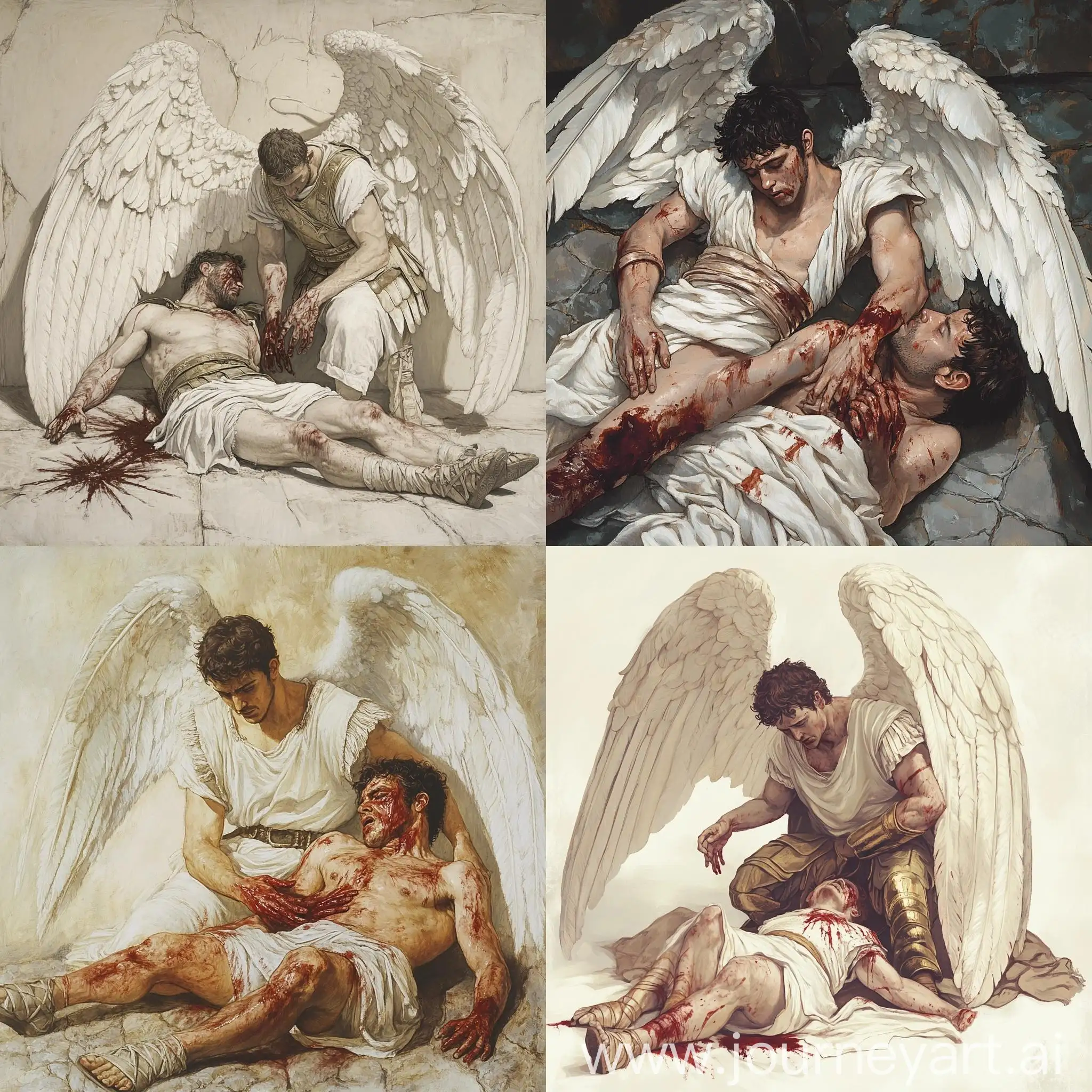 Angel-with-Bloody-Handprints-Roman-Soldier-Unconscious