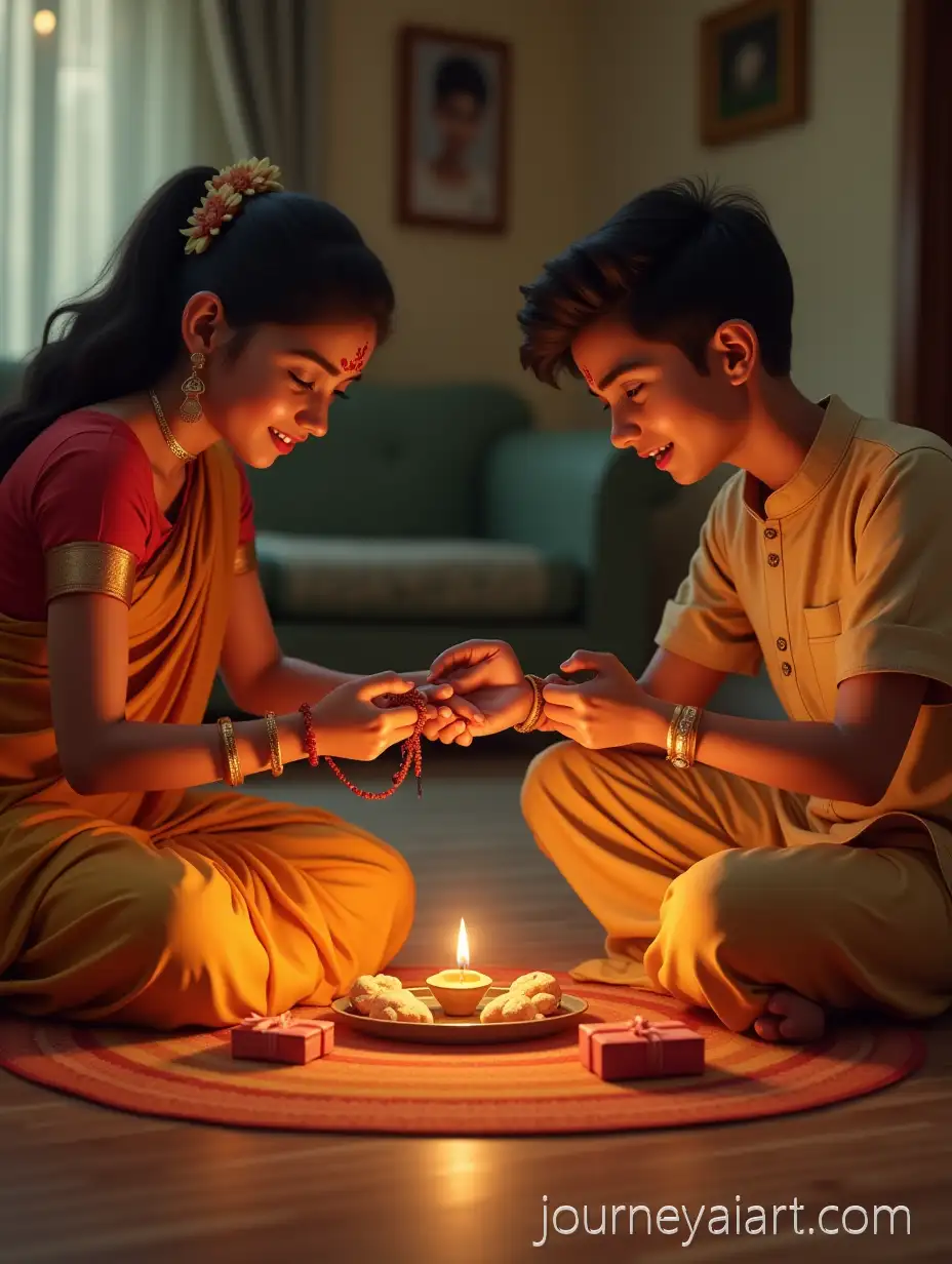 Indian-Siblings-Celebrating-Raksha-BandhanRaksha-Bandhan-Celebration-with-Traditional-Ceremony