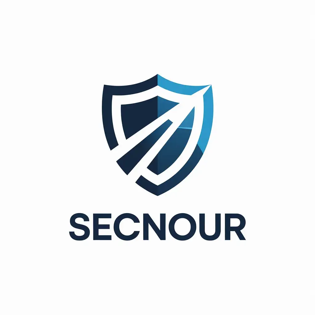 LOGO Design for SecNour Cybersecurity Shield with Diagonal Light Beam in Technology Industry