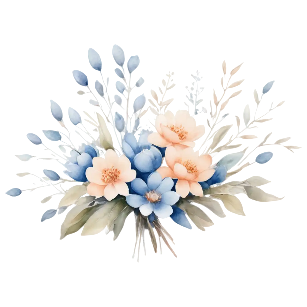 Watercolor-Floral-Bouquet-PNG-with-Soft-Pastel-Colors-Dreamy-Botanical-Illustration-for-Elegant-Designs