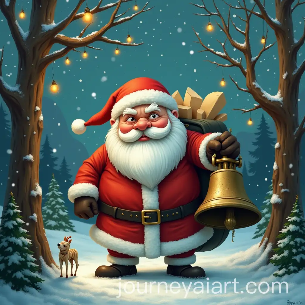 Grumpy-Santa-Claus-in-the-Surreal-Snowy-Village-of-Schneewunderstadt