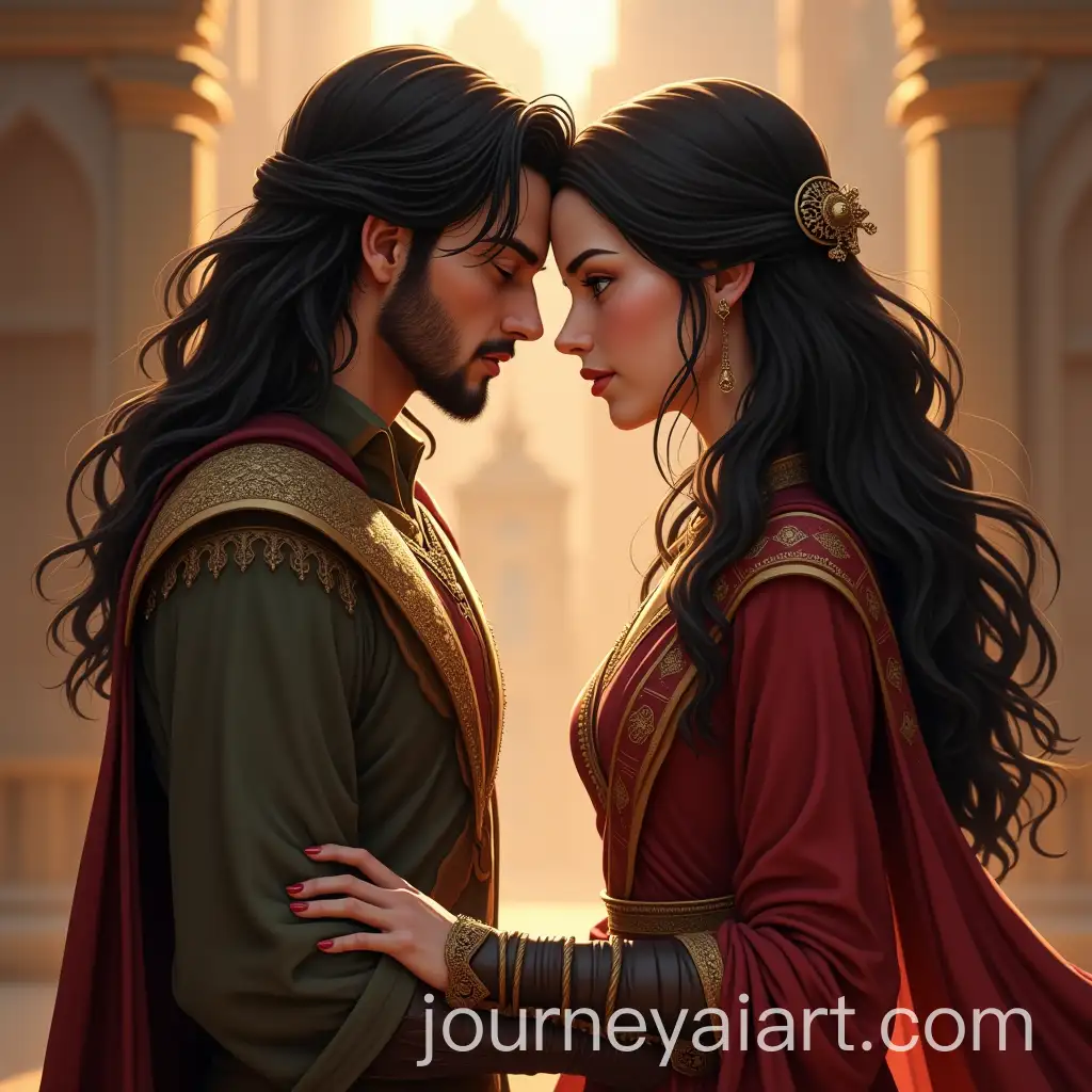 Damian-Wayne-and-DarkHaired-Girl-in-Arabic-Oriental-Attire