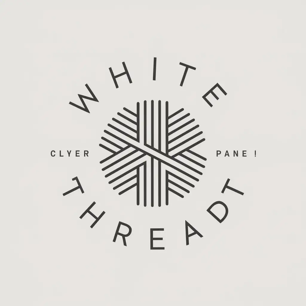 a vector logo design,with the text "White thread", main symbol:Thread,complex,be used in Leather accessories handmade industry,clear background