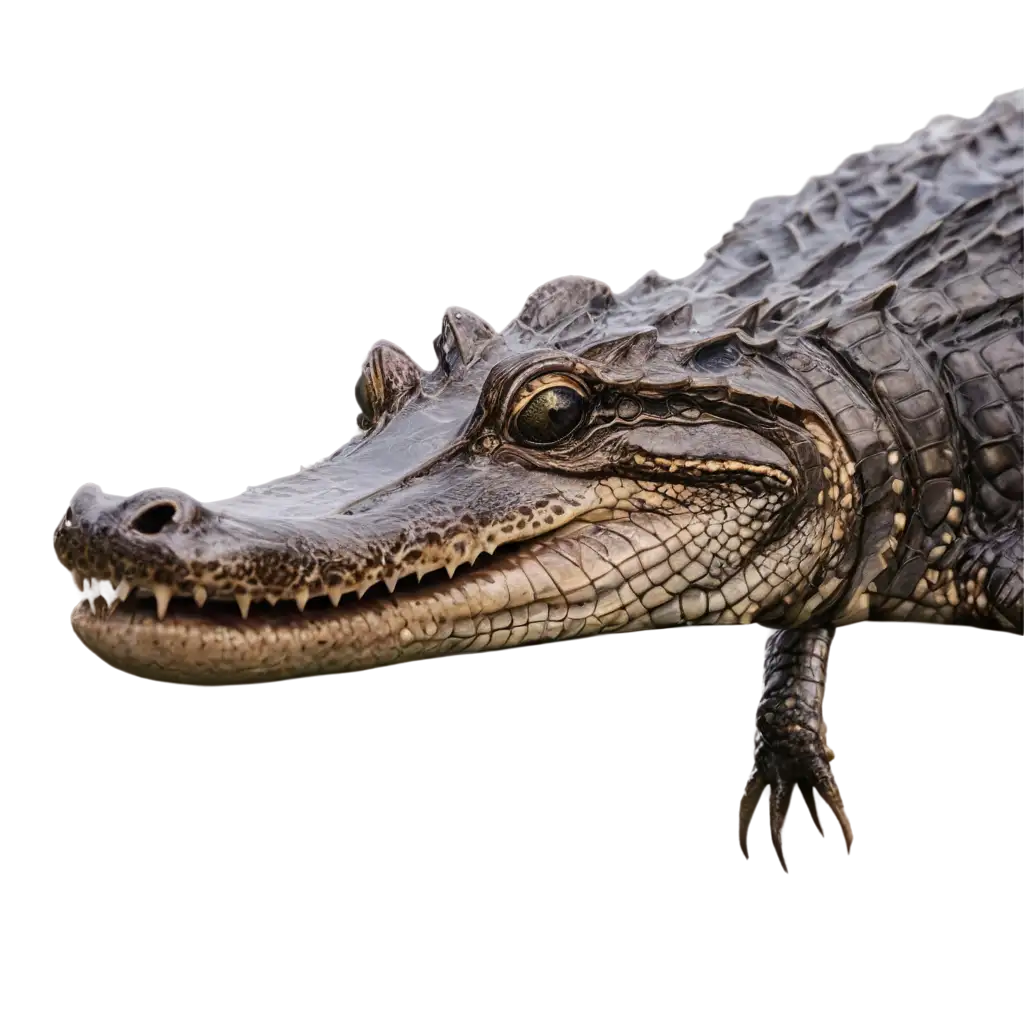 Close-Up-PNG-Image-of-a-Caimans-Head-Underwater