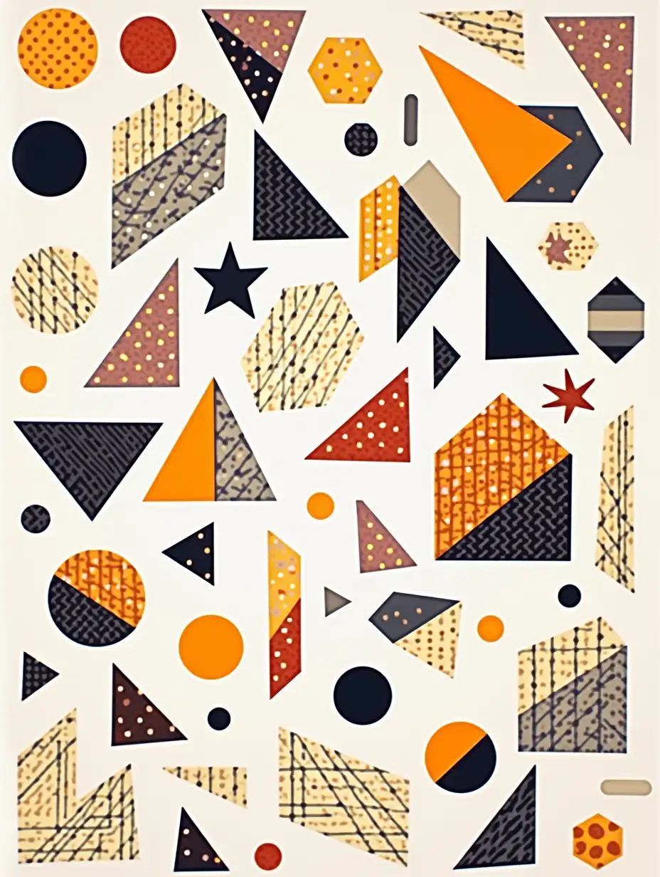 Geometric Pattern Design with Bold Shapes and Contrasting Colors