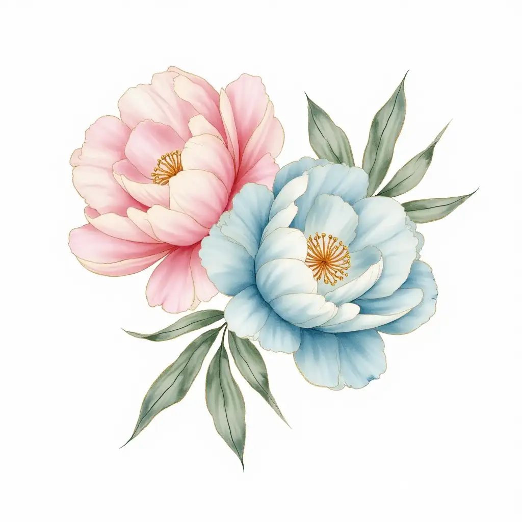 WatercolorAI-Image-Prompt-Expansion-Floral-Illustration-with-Ethereal-Peonies-and-Delicate-Golden-Details