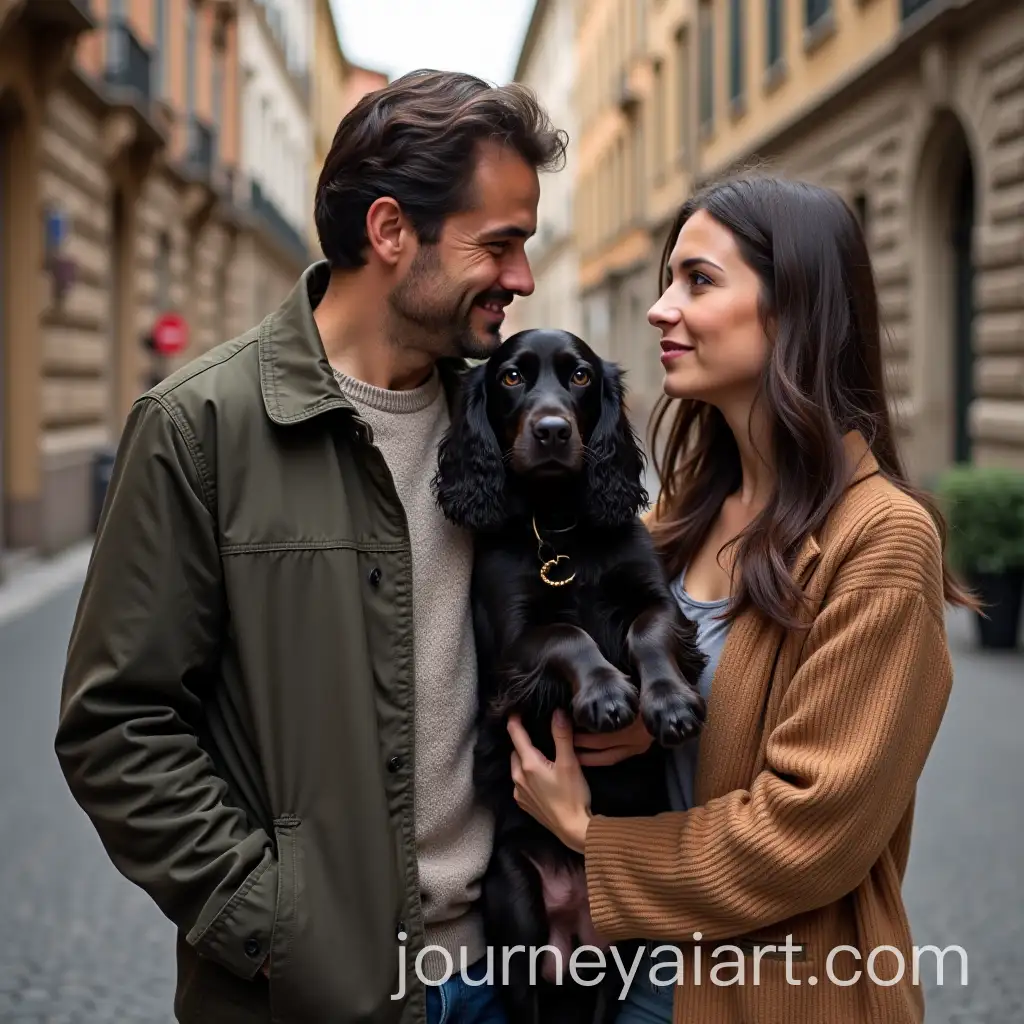 Giuseppe-and-Michela-with-Cocker-Spaniel-in-Rome