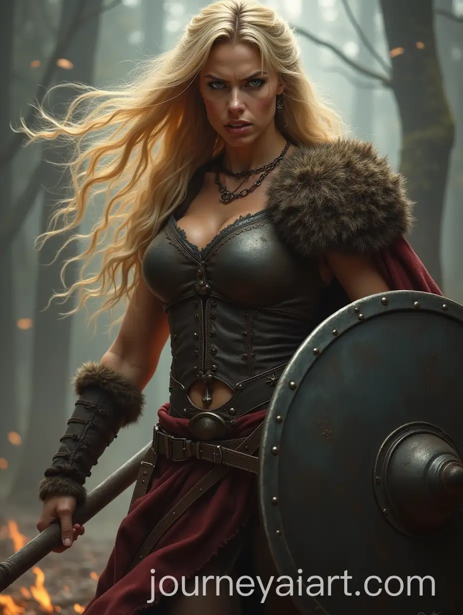 Strong-Viking-Woman-Warrior-in-Battle-Pose-with-Grim-Expression