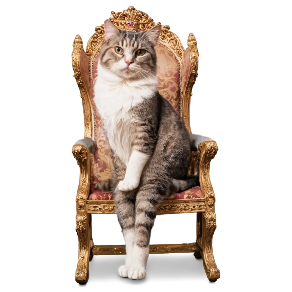 Majestic-Cat-on-a-King-Chair-PNG-Elevate-Your-Digital-Creations