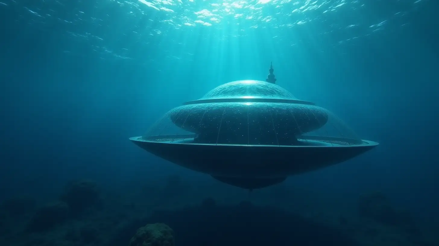 Mysterious Underwater UFO Resting on Ocean Floor