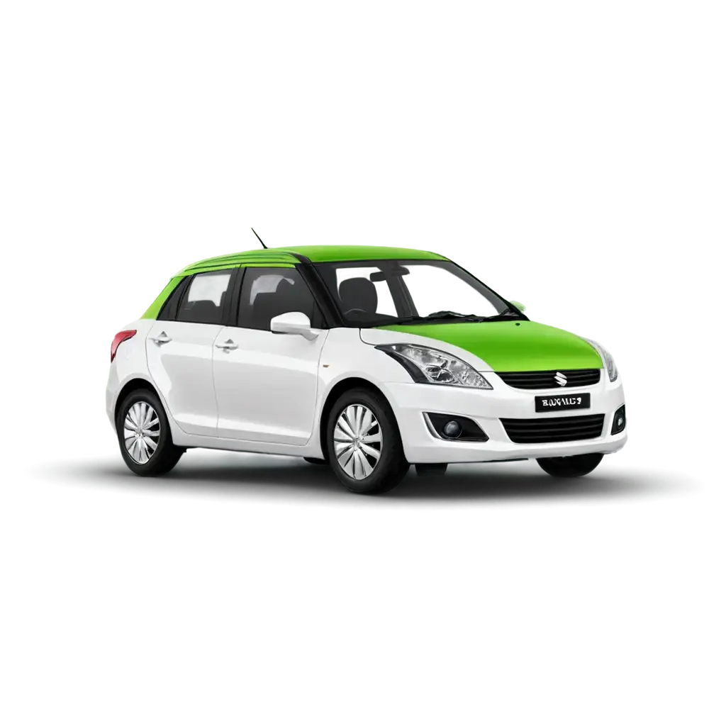 PNG-Image-of-Suzuki-Swift-Dzire-Car-in-White-and-Lime-Colored-Theme