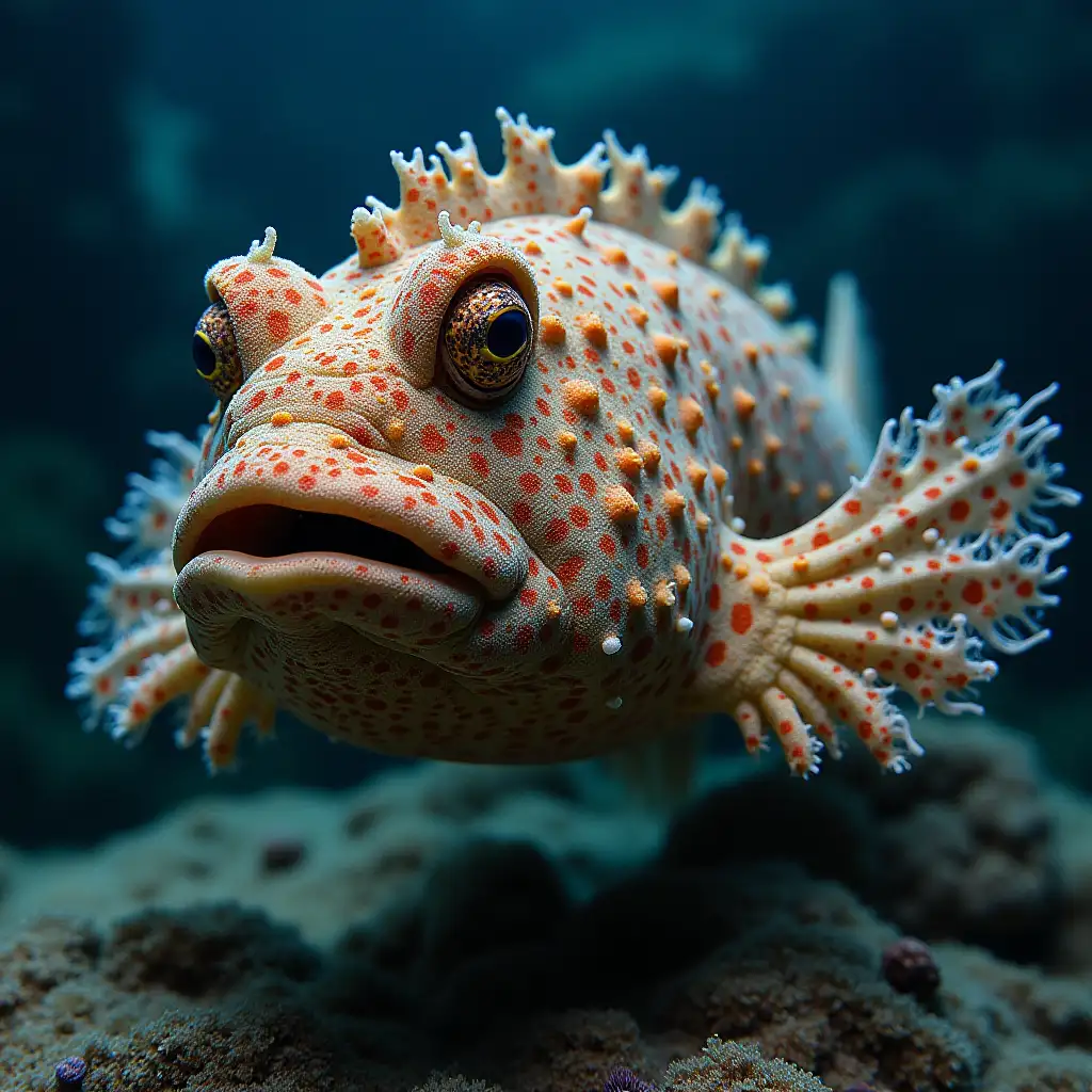 Reef Stonefish with the same pattern as the stone