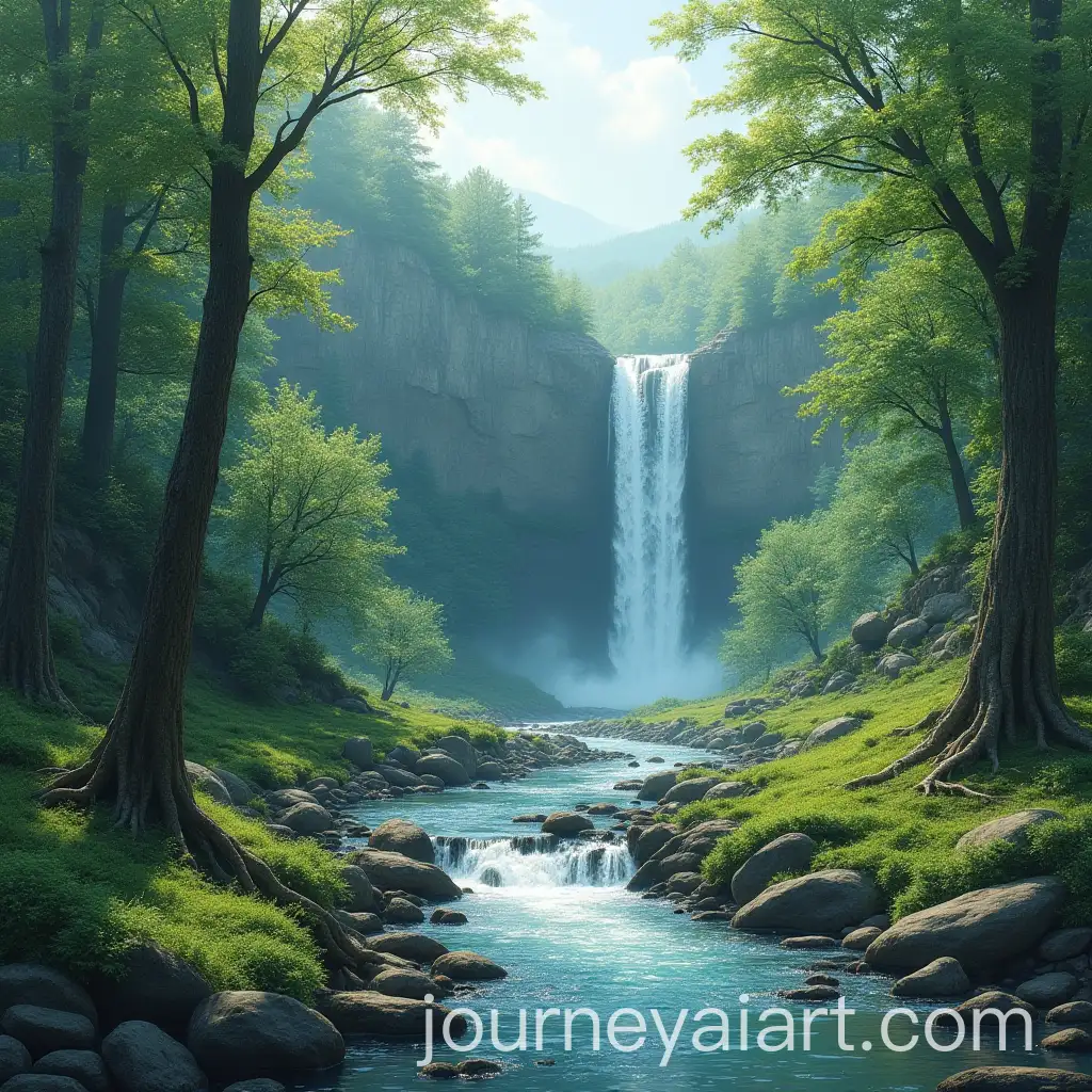 Tranquil-Spring-Landscapes-with-Forests-Waterfalls-and-Quiet-Rivers