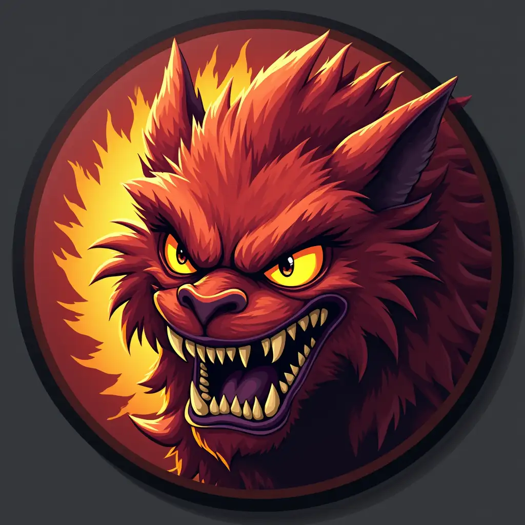 Fierce Enraged Beast Eye Round Game Icon