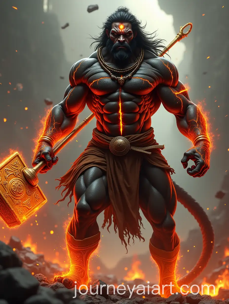 Muscular-HanumanInspired-Warrior-with-Glowing-Lava-Cracks-in-Volcanic-Battle