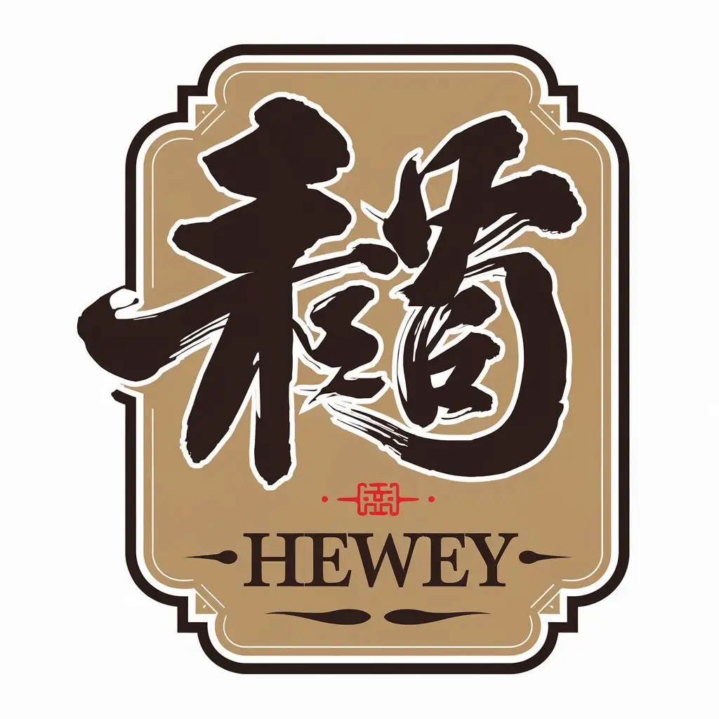 LOGO-Design-For-Hewey-Ink-Style-Calligraphy-with-Alcohol-and-Chinese-Influence