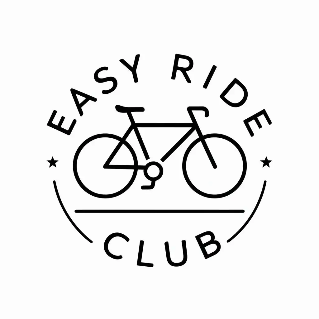 a vector logo design,with the text "Easy Ride Club", main symbol:bicycle,Moderate,be used in Sports Fitness industry,clear background