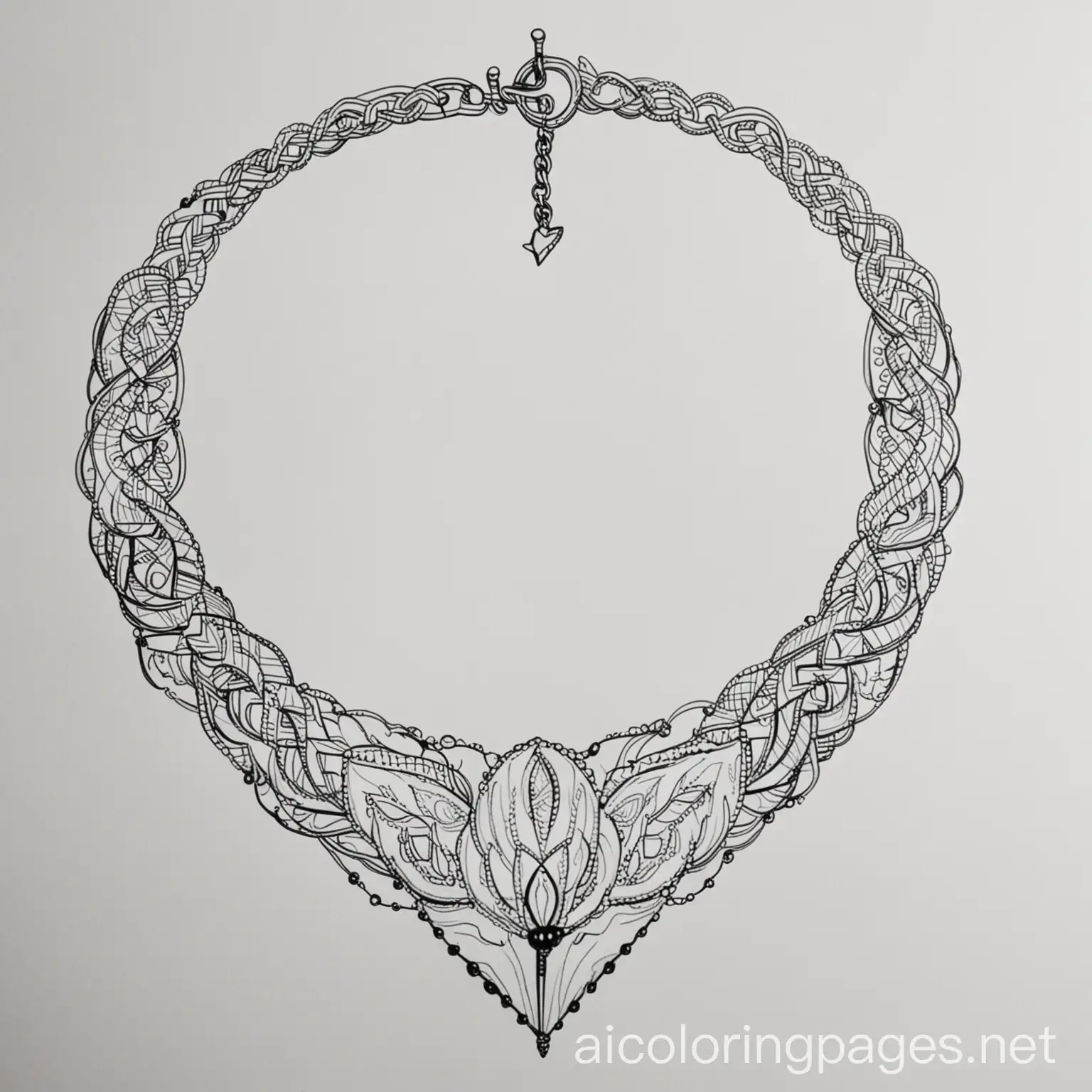 Jewelry-Coloring-Page-with-Necklace-and-Bracelet-Simple-Line-Art-Design