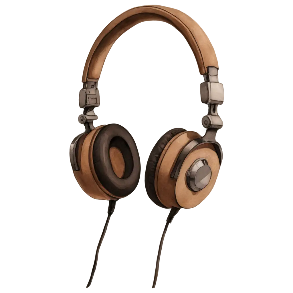 HighQuality-PNG-Image-of-Brown-Headphones-for-Versatile-Applications