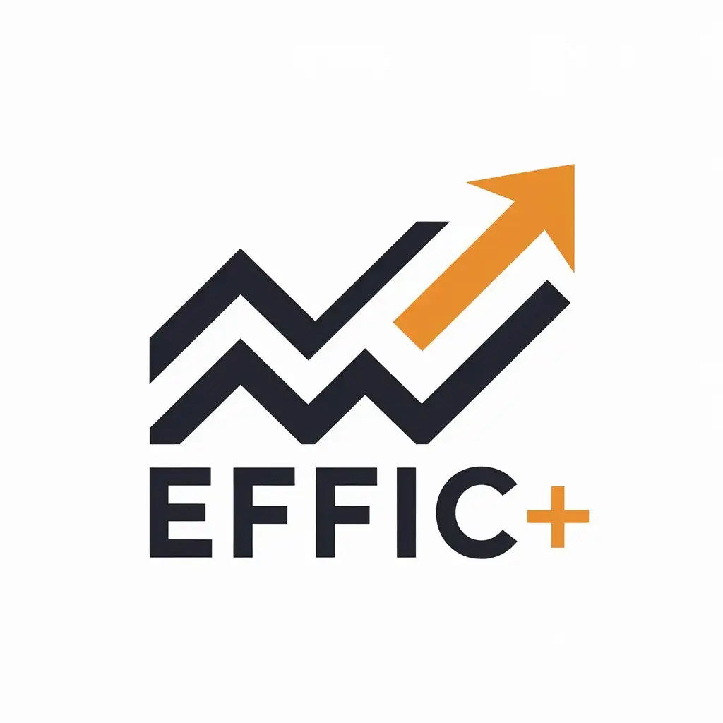 a vector logo design,with the text "effic+", main symbol:a vector logo design,with the text 'Effic+', main symbol: up trend, Moderate, clear background,Moderate,be used in Internet industry,clear background