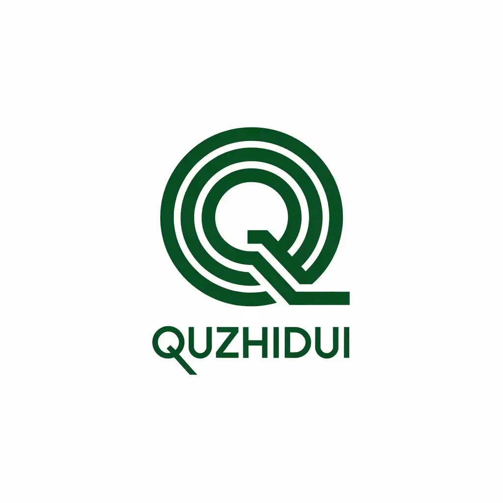 a vector logo design,with the text "quzhidui", main symbol:qu,Moderate,clear background