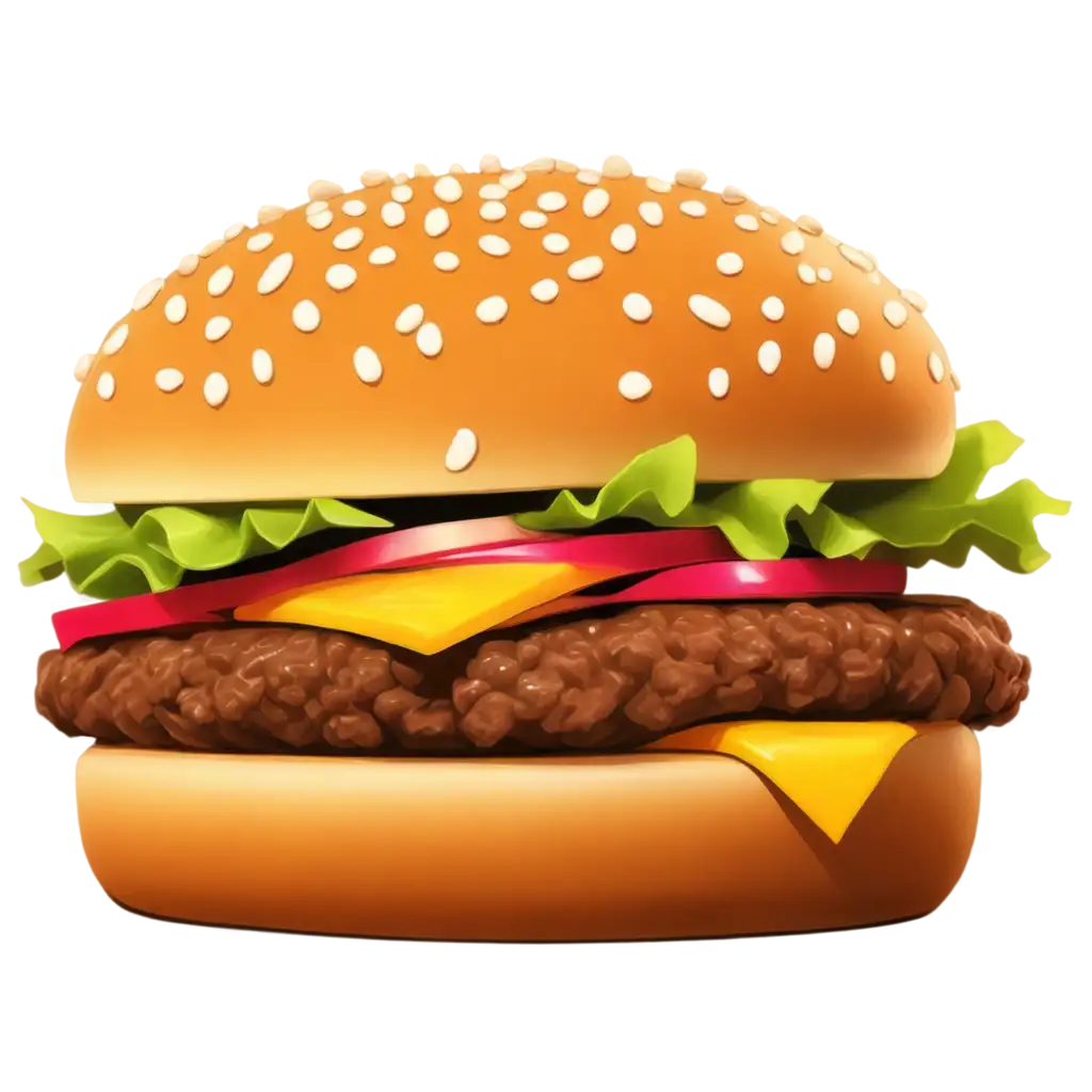 Cartoon-Burger-PNG-Whimsical-Illustration-of-a-Playful-Fast-Food-Icon