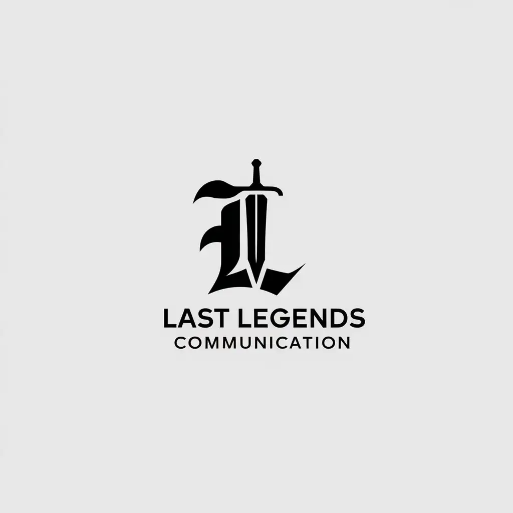 LOGO Design for LAST LEGENDS COMMUNICATION Minimalistic Vector Design with Letter L Symbol and Clear Background