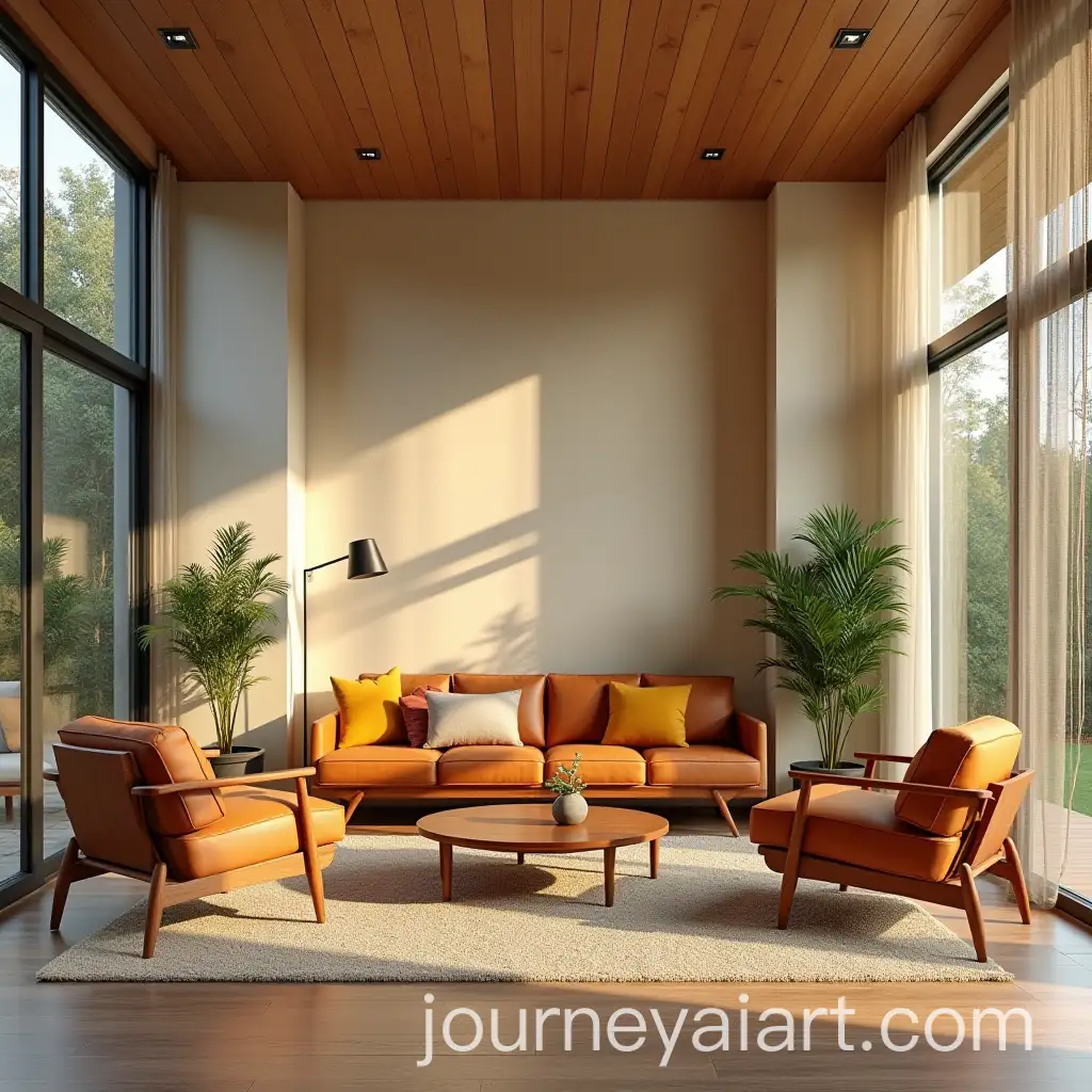 MidCentury-Modern-Lounge-with-Iconic-Furniture-and-Retro-Aesthetic