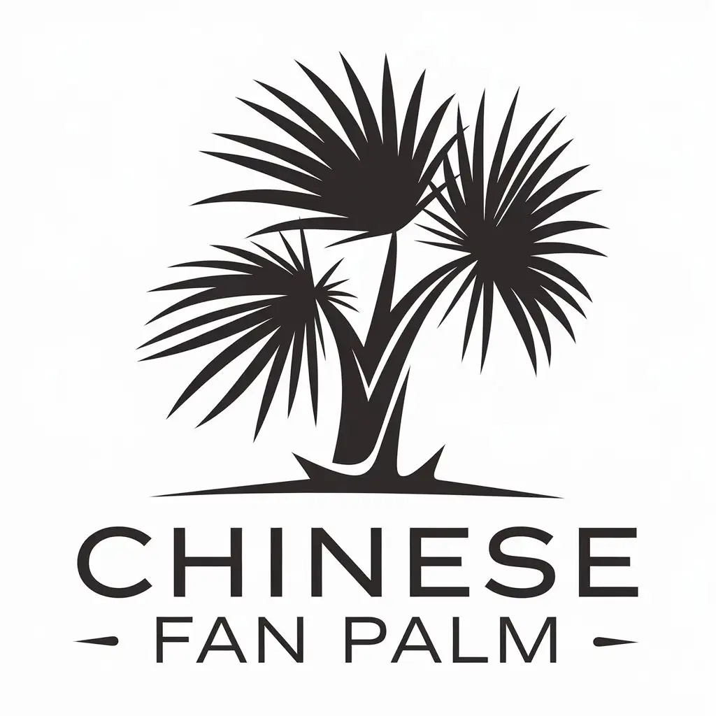 a vector logo design,with the text "Chinese fan palm", main symbol:Chinese fan palm,Moderate,be used in Others industry,clear background