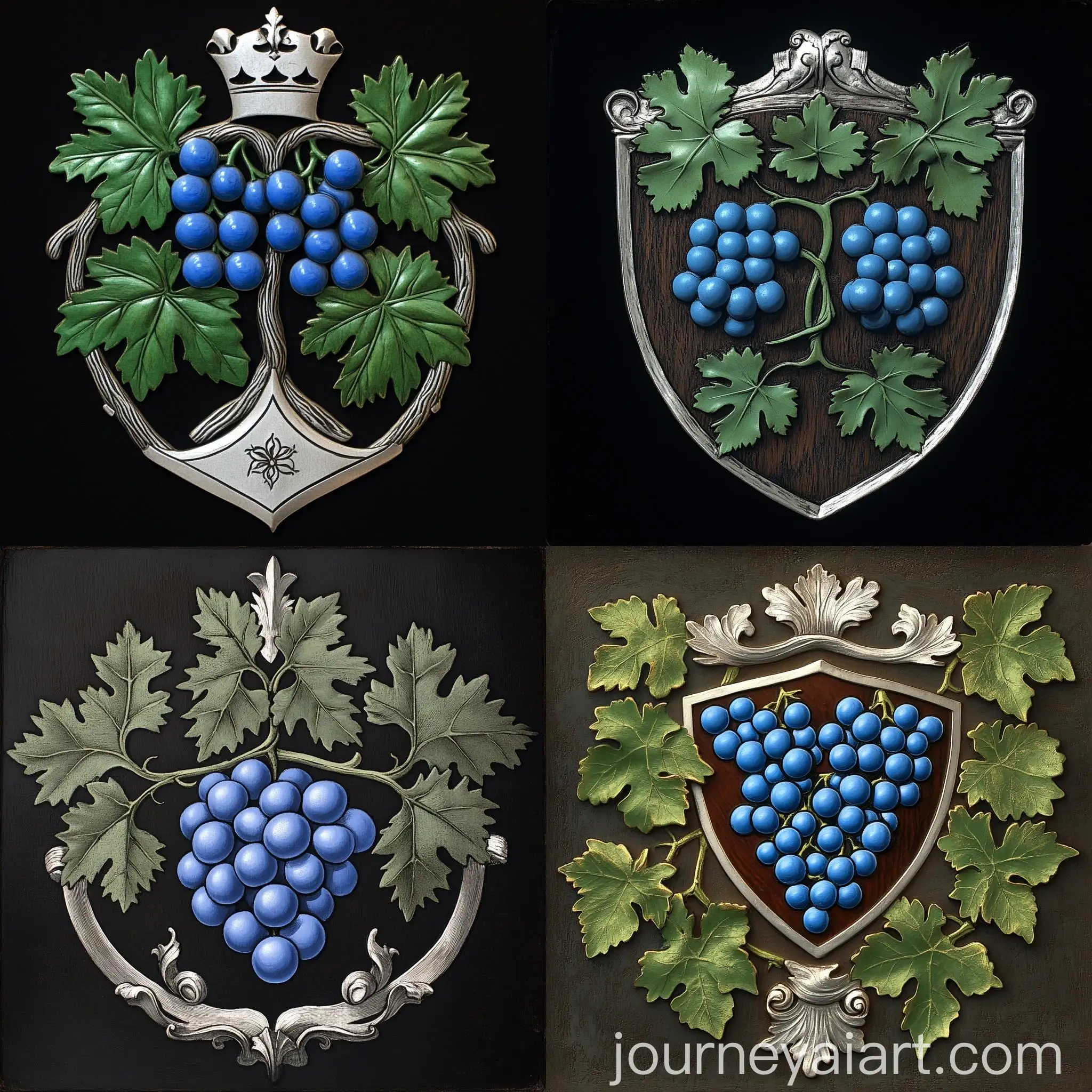 Coat-of-Arms-with-Silver-Grapes-on-a-Green-Vine