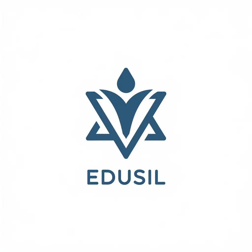 LOGO Design for Edusil Minimalistic Star of David Person Fusion in Education Industry