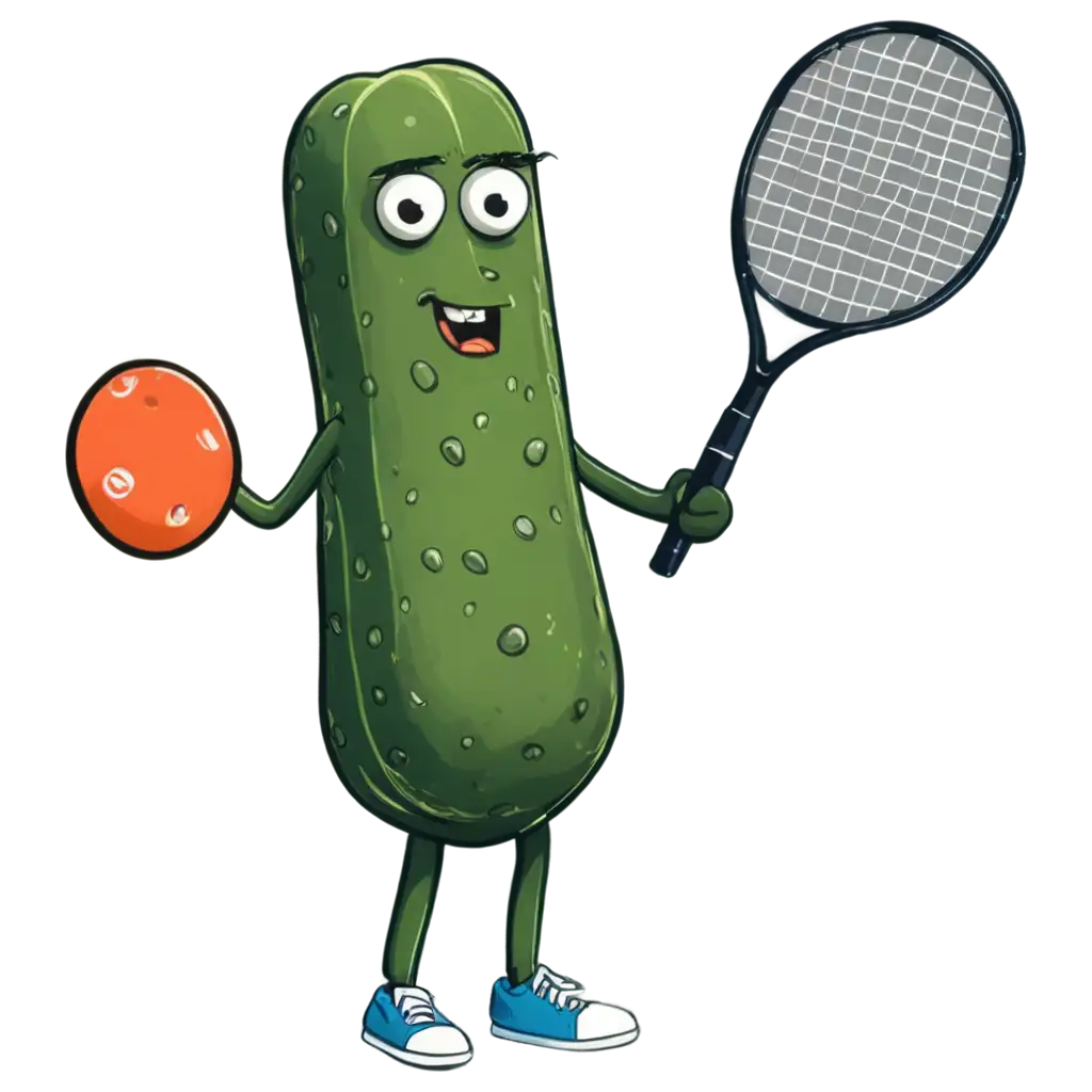 SEOOptimized-PNG-Caricature-Pickle-Playing-Pickleball-with-a-Racket