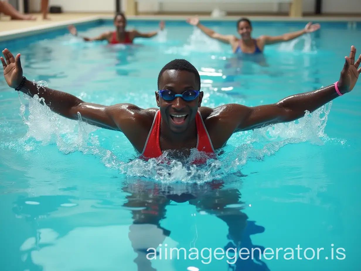 Energetic-Black-Community-Engaging-in-Aquaerobics