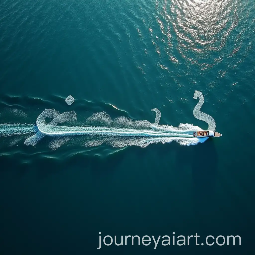 Speedboat-CreatingAI-Art-Prompt-Expansion-Arabic-Wake-on-the-Sea-with-Artistic-Movement