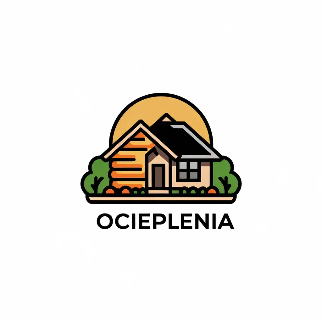 LOGO Design for Ocieplenia Home Insulation Company with Warm Colors and House Symbol