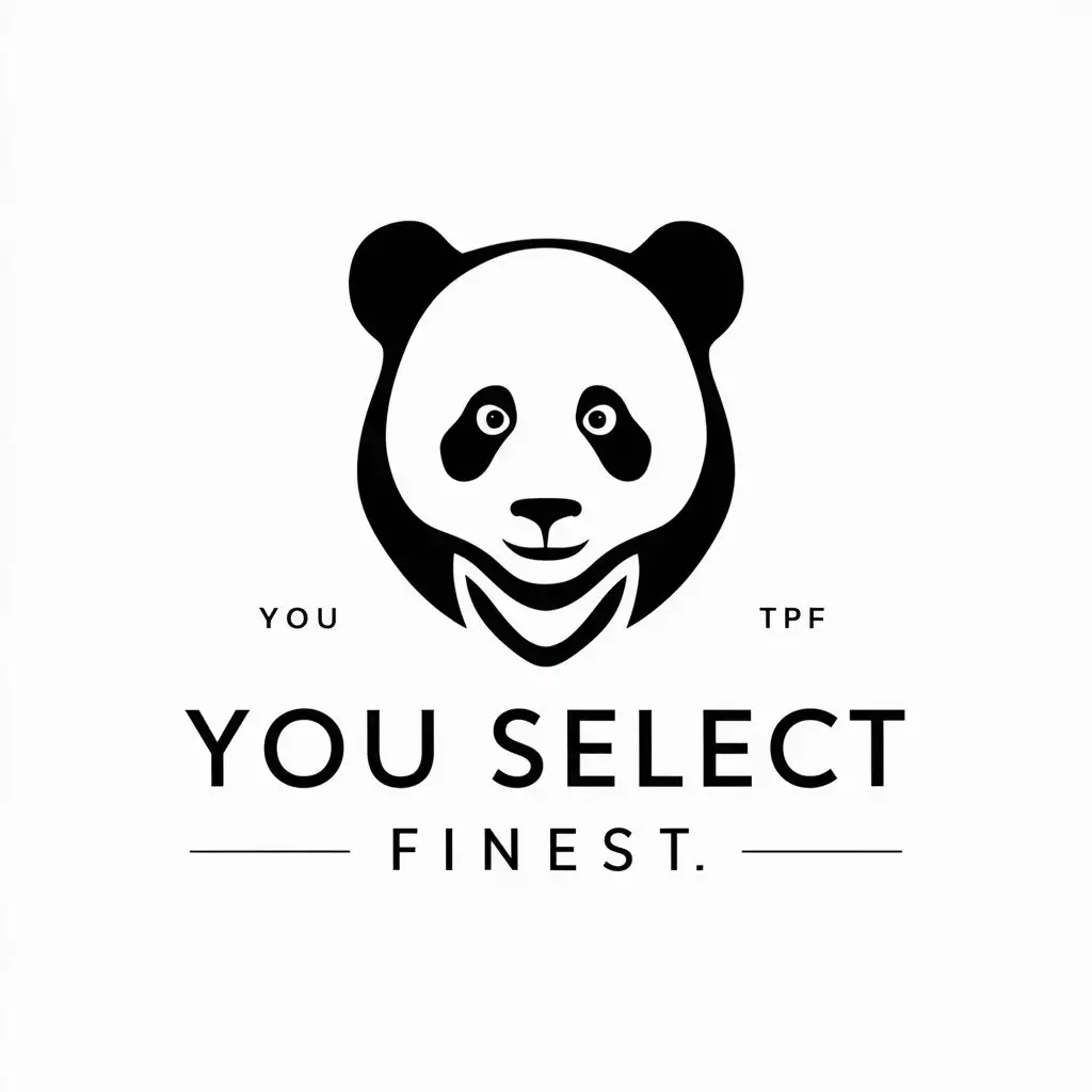 a vector logo design,with the text "you select finest", main symbol:panda,Minimalistic,be used in Internet industry,clear background