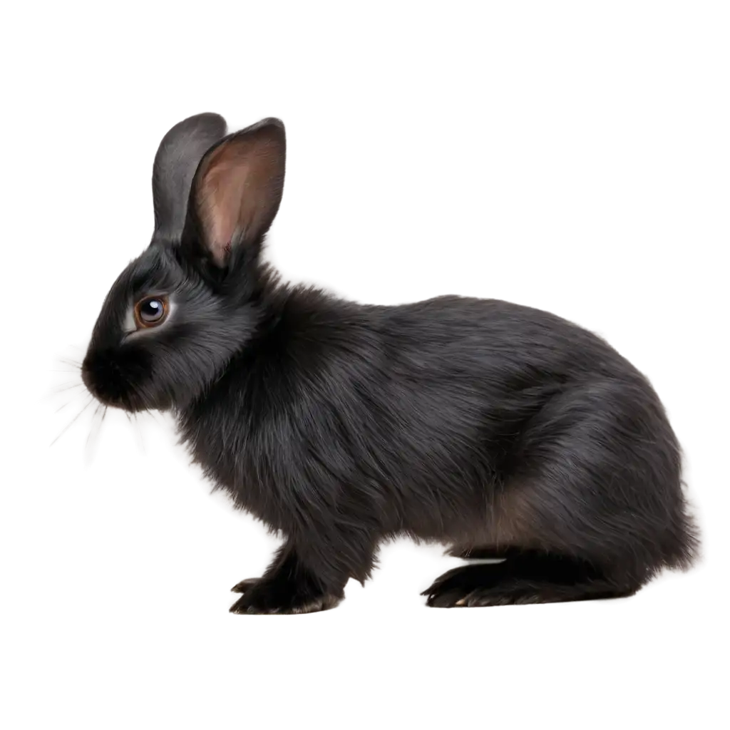 Adorable-Black-Rabbit-Side-PNG-Image-for-Various-Creative-Uses