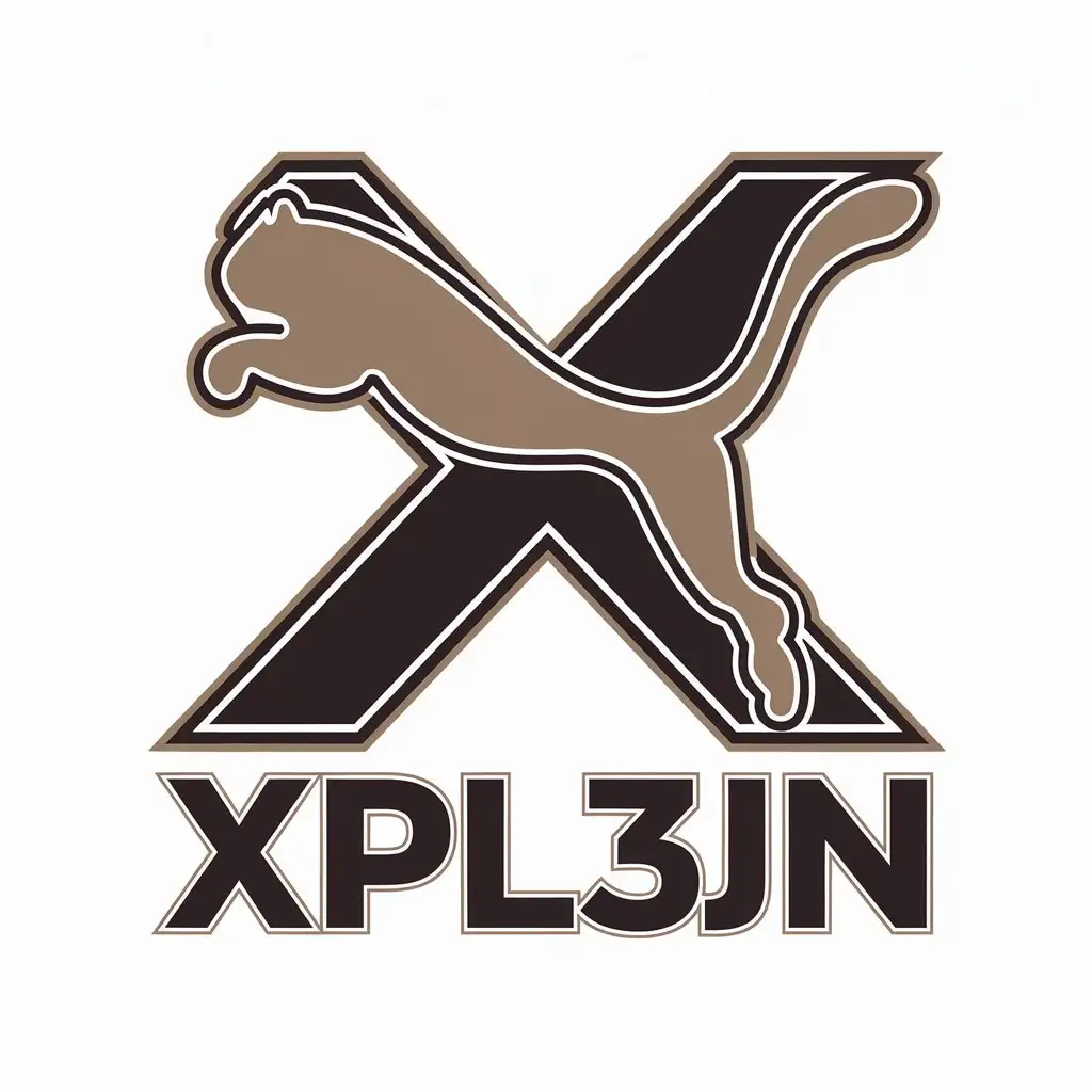 LOGO Design for Xpl3jn Puma Symbol with Modern and Minimalist Style on Clear Background