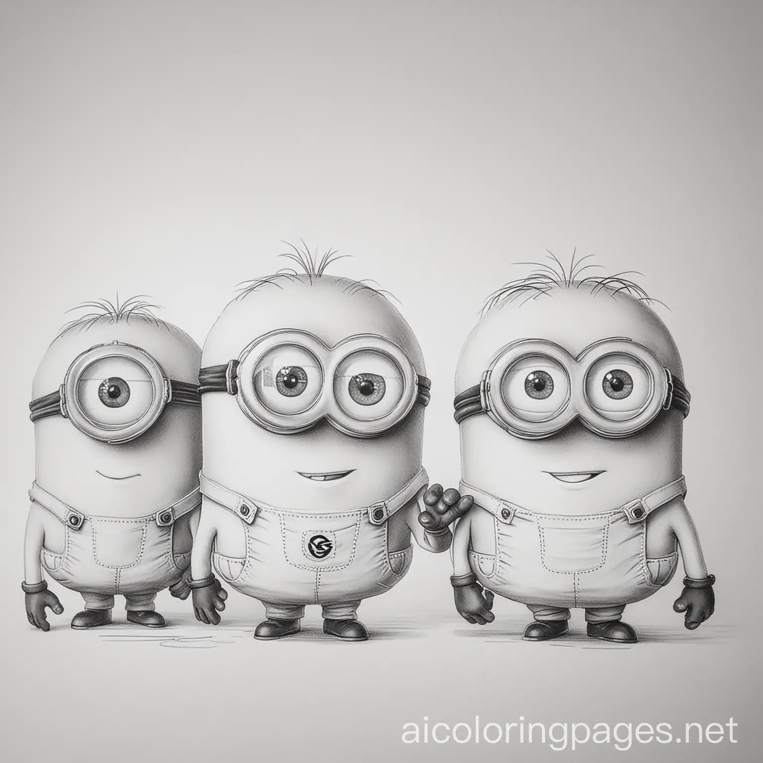 Minions-Coloring-Page-Black-and-White-Line-Art-on-White-Background