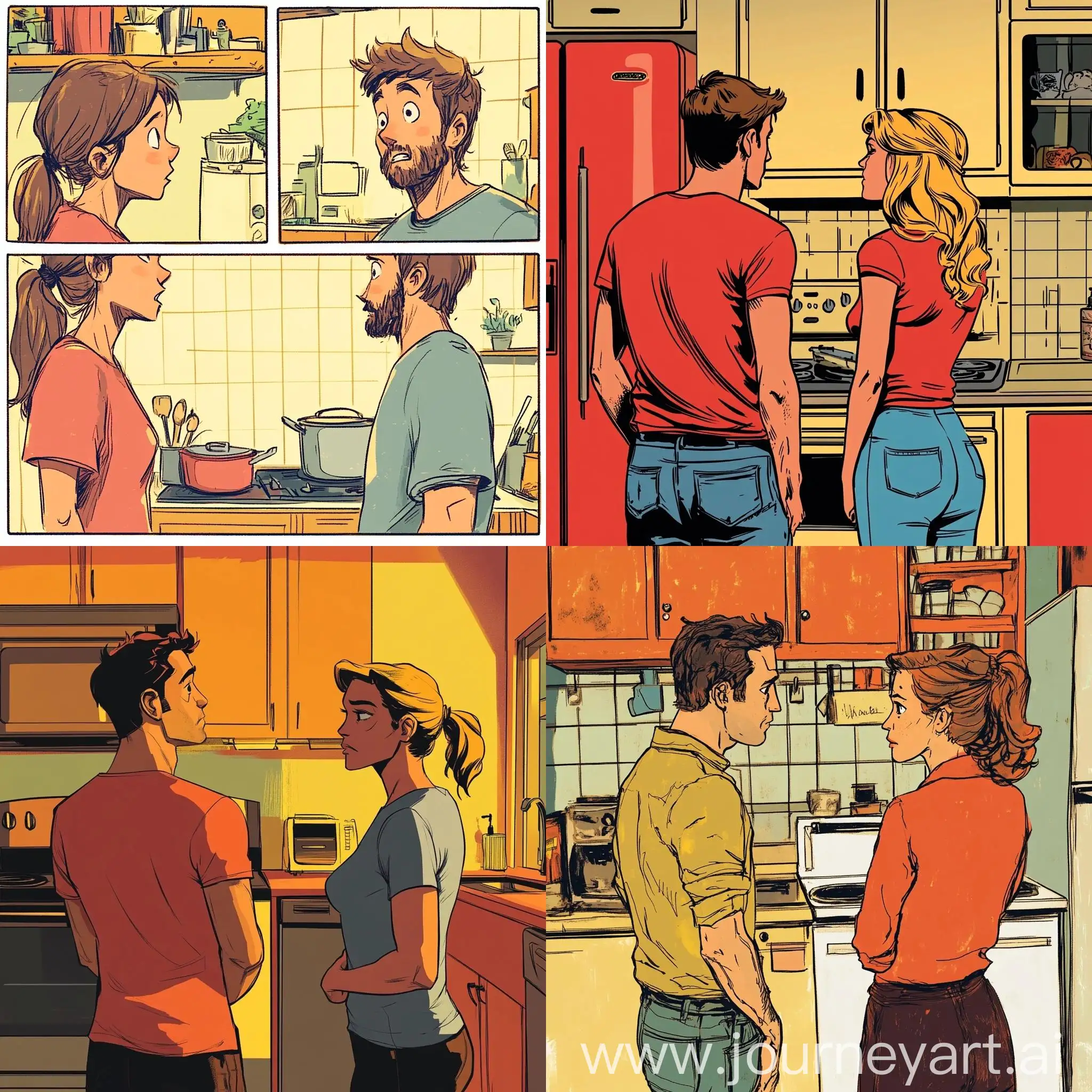 Couples-Debate-Over-Kitchen-Colors-in-Comic-Panels