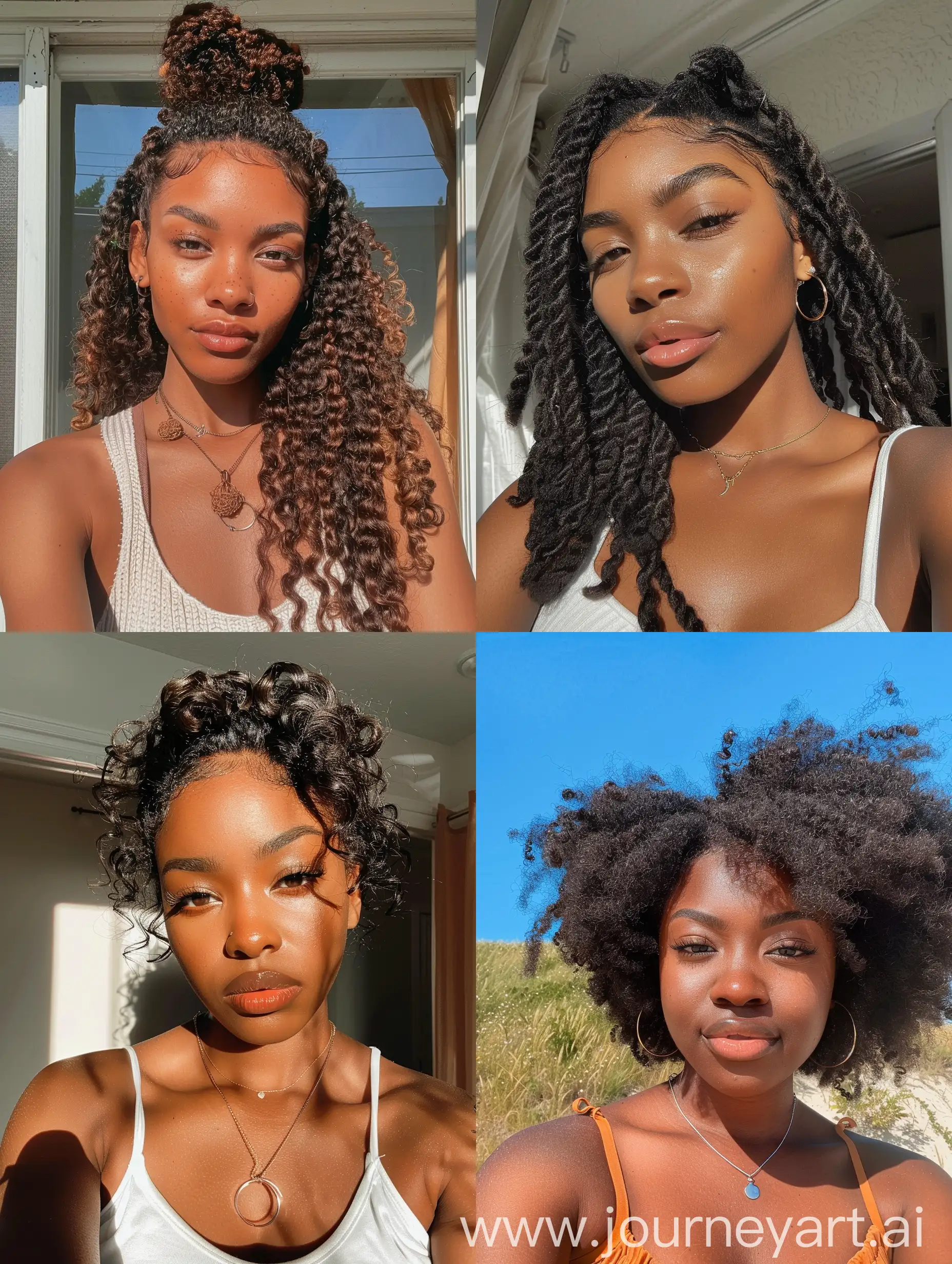 Trendy-Summer-Hairstyle-for-Black-Women-2024-Instagram-Selfie