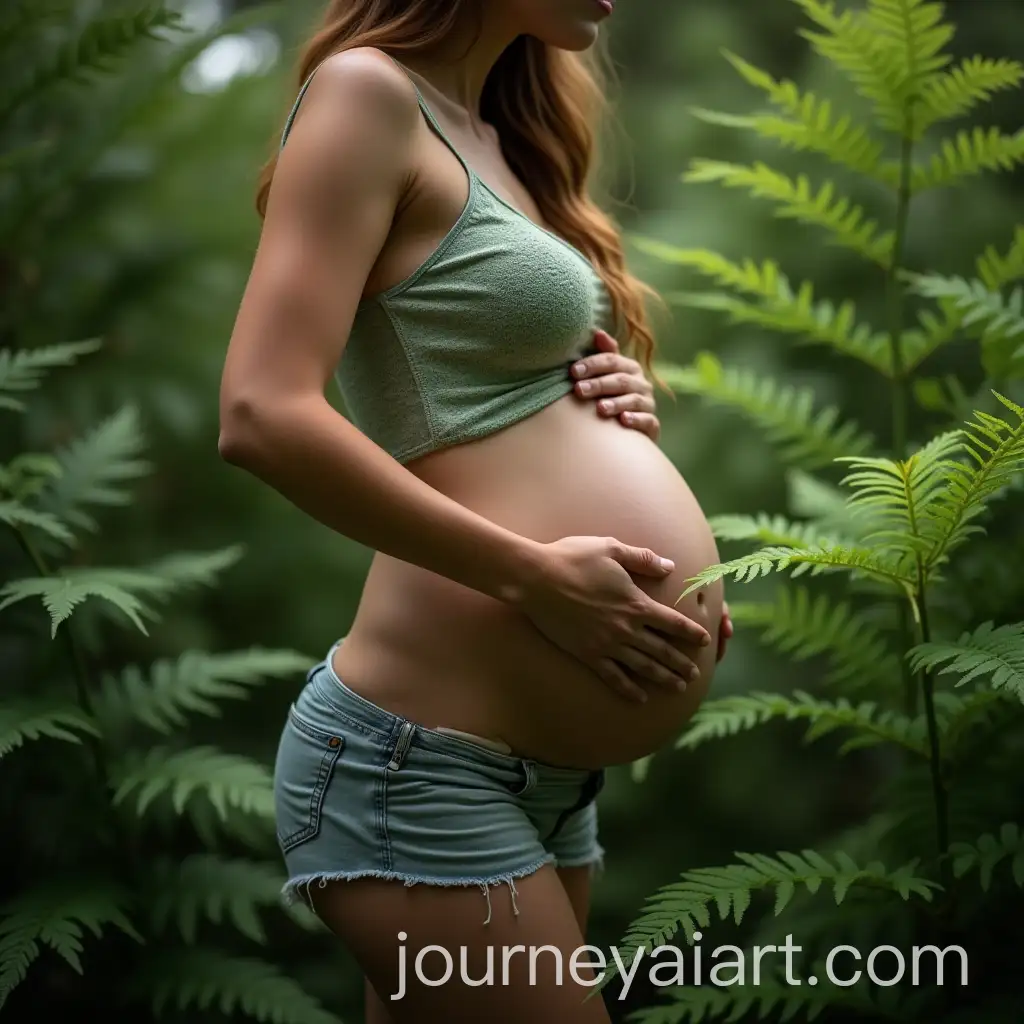 AI-Image-Prompt-ExpansionPregnant-Fern-with-a-Big-Belly-in-a-Lush-Green-Setting