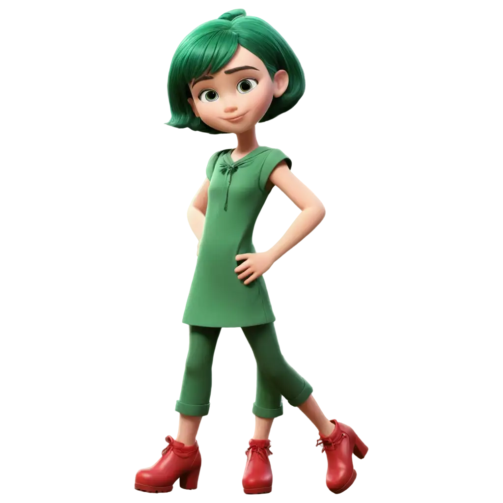 PNG-Image-of-a-3YearOld-Girl-with-Green-Hair-and-Diva-Style-Attire