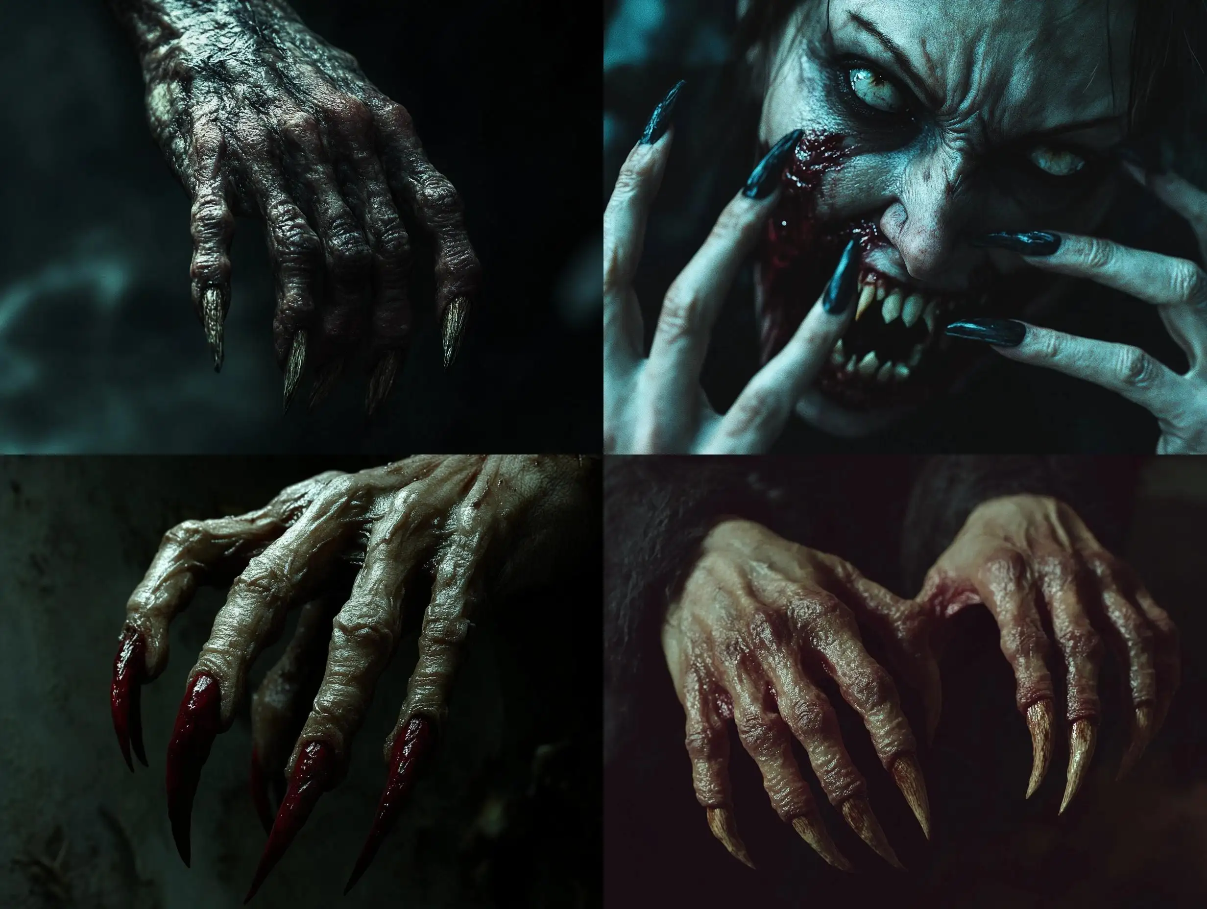 Grotesque-Vampire-Woman-Emerges-from-Darkness-in-Photorealistic-Horror-Scene