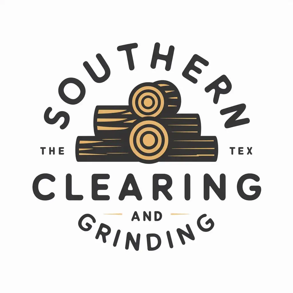 LOGO Design for Southern Clearing and Grinding Vector Design with Logs on Clear Background