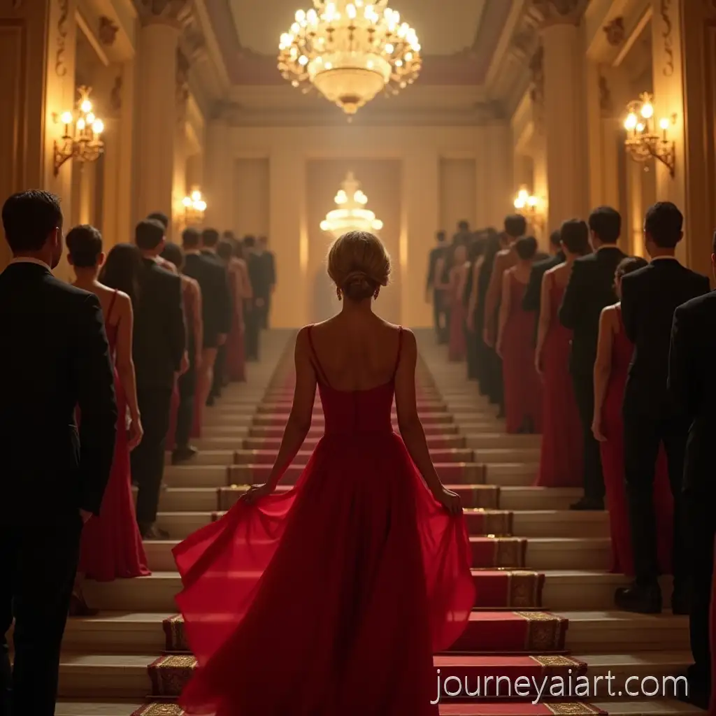 Elegant-50YearOld-Woman-Walking-Down-Grand-Staircase-in-Luxurious-Hall